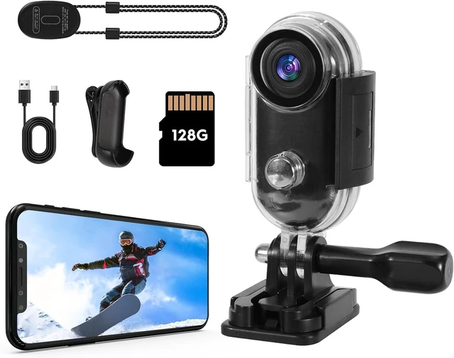Main image of JJPOBYL 4K Thumb Action Camera, 128GB Wearable Mini Body Cam, with Magnetic Accessories, High Battery Capacity for 2H Vedio Time, Fit for Vlogging, Biking, Diving, Animals Recording