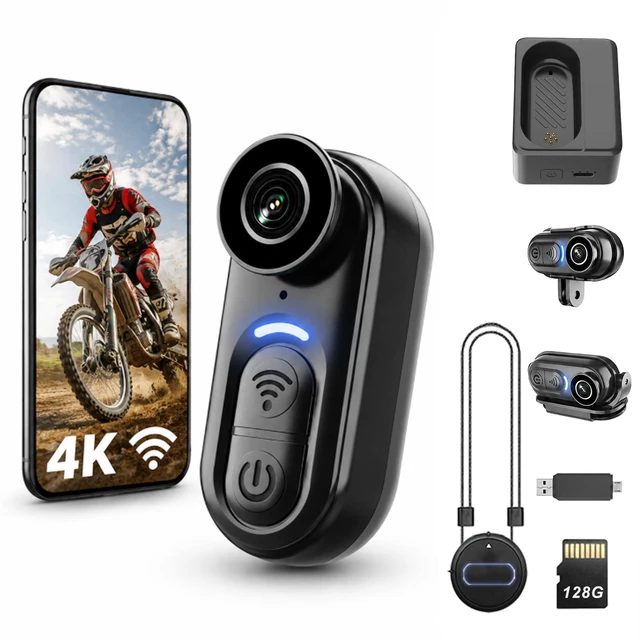 Main image of Catchallway 4K Mini Body Camera, Thumb-Sized Wearable Action Cam with Audio & Video, 64GB Storage, Hands-Free Portable Camera for Work, Travel, Pet Walks & Vlogging