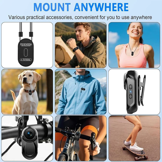 Alt view image 7 of 7 - Mini Body Camera 1080P, Thumb Action Camera 512G for Motorcycle/Bike | Wearable Cam Lightweight 26g POV Video Recorder with 360° Rotating Clip & Magnetic Clip for Cycling/Riding/Pet Walking
