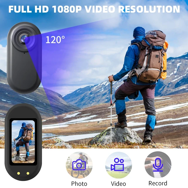 Alt view image 3 of 7 - 7JI Mini Body Camera 1080P,128G Wearable Action Cam with Magnetic Charging Case, Thumb Size POV Camera, Premium Portable Camcorder Mount Anywhere for Work, Outdoors Activities, Pet