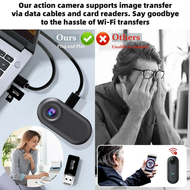 Alt view image 4 of 7 - 7JI Mini Body Camera 1080P,128G Wearable Action Cam with Magnetic Charging Case, Thumb Size POV Camera, Premium Portable Camcorder Mount Anywhere for Work, Outdoors Activities, Pet