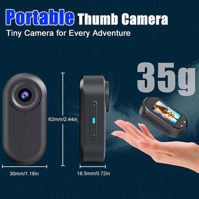 Alt view image 6 of 7 - 7JI Mini Body Camera 1080P,128G Wearable Action Cam with Magnetic Charging Case, Thumb Size POV Camera, Premium Portable Camcorder Mount Anywhere for Work, Outdoors Activities, Pet