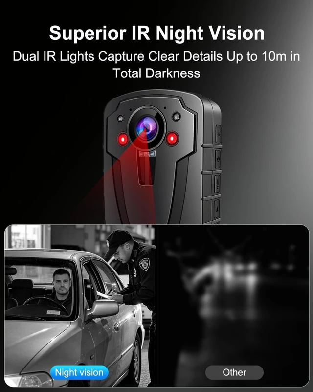Alt view image 5 of 6 - CAMMHD C8 1296P Body Camera with Audio and Video Recording, Body Cam with 4000mAh Battery Record Video 14 Hrs, Body Worn Camera for Police Law Enforcement, Personal UseNo Card