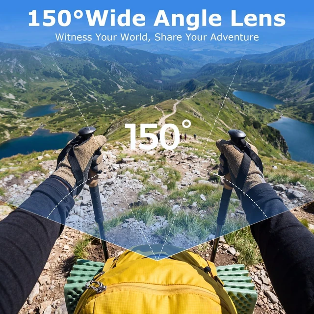 Alt view image 6 of 7 - icamdoor 2K Mini Thumb Action Camera, Body Camera with Audio and Video Recording, with WiFi & Dual Display, Portable Wearable Video Recorder POV Cam for Sports Travel Vlogging Skiing Hiking Cycling