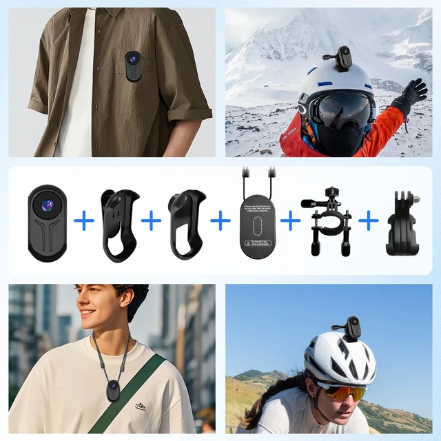 Alt view image 5 of 7 - HSKAH Mini Body Camera 1080P, Thumb Size Wearable Action Body Cam with Magnetic Clip - Portable POV Body Worn Camera for Outdoor Security, Travel, Sports (32GB