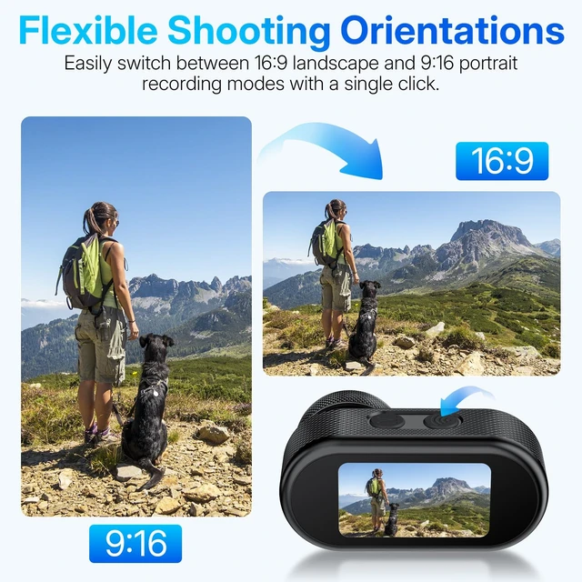 Alt view image 3 of 7 - UYIKOO 4K Mini Body Action Camera with 1.47" Screen, 64GB Thumb Size Small POV Camera with WiFi, Tiny Wearable Magnetic Camcorder for Work Vlogging Cycling Motorcycle Pet Travel