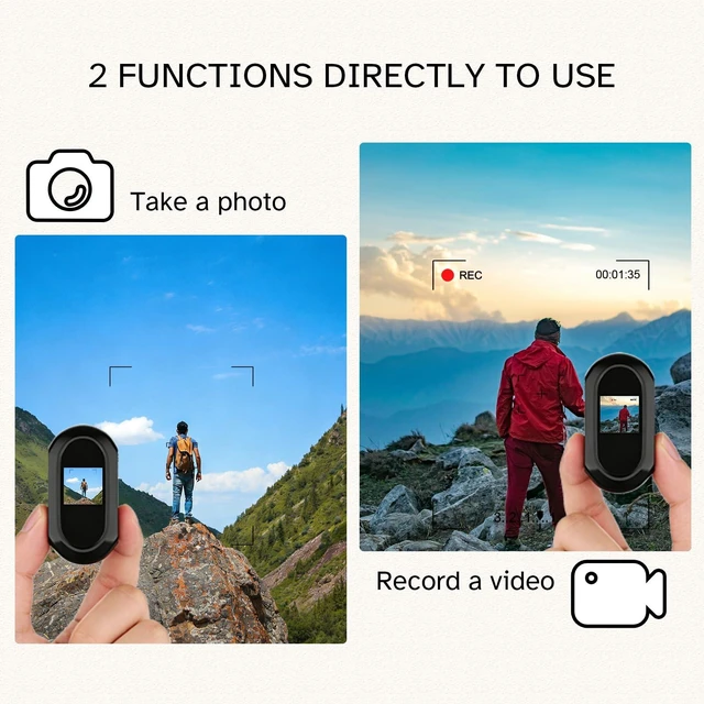 Alt view image 5 of 7 - HSJAKKK Action Camera Body Cam Thumb POV Camera Wearable Hands-Free Cam | 2K | Euqippede 32GB SD Card | Tiny Camera | Comes with many accessories | Suitable for travel, hiking, and cycling