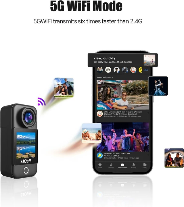 Alt view image 5 of 7 - SJCAM C300 Pocket Action Camera,4K Body Camera, Auto Screen Off, Stabilization, Waterproof, Small Wearable, Tiny POV Camera, Removable Dual Battery, Touch Screen, with Helmet Mount Kits, Black