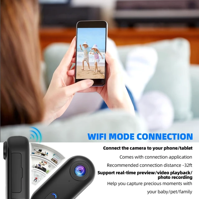 Alt view image 4 of 6 - dahocamgo Mini Body Camera, 64GB Wearable Camera | for Work, Travel, Pet Walks, FHD 1080P, Thumb Size, Action Snap Cam, POV Snapcam, Hands Free Recording