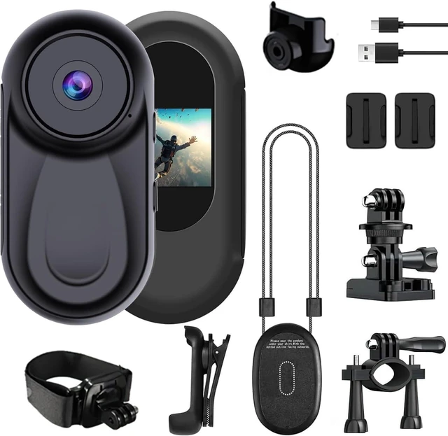 Main image of B-Qtech Mini Action Camera Thumb Portable Wearable Body Cam | Video Recording Camcorder for Bicycle, Motorcycle, Sports, Security Guards, Daily Work, Outdoor Travel