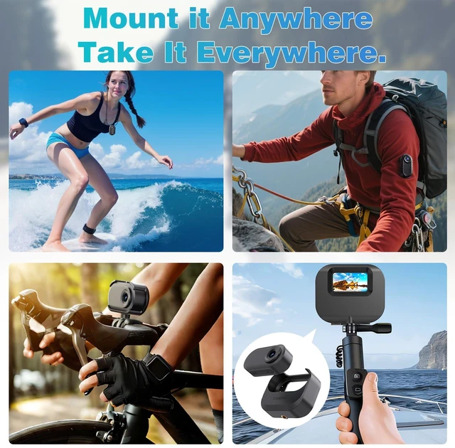 Alt view image 6 of 7 - 7JI Action Camera Mini Wearable Camera, 1080P POV, 64GB SD Card | 35g Design, Magnetic pendant and clip, Built-in screen, 1080p HD video, 8 hour battery life