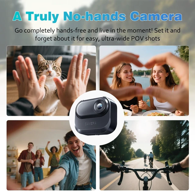 Alt view image 7 of 7 - 7JI Action Camera Mini Wearable Camera, 1080P POV, 64GB SD Card | 35g Design, Magnetic pendant and clip, Built-in screen, 1080p HD video, 8 hour battery life