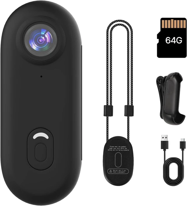 Main image of Li&Lu 4K Thumb Action Camera, Sports & Action Video Cameras Portable (with 64G-Card, Black)