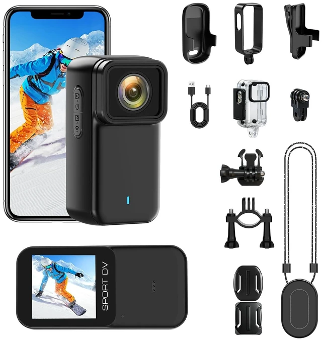 Main image of CLYZSTU Waterproof 4K Thumb Action Camera, 123° WiFi Action Cam with 1.47-Inch Screen, 3-Hour Recording, HDR Night & Loop Recording, Underwater Sports Camcorder, Hands-Free POV for Outdoor Adventures