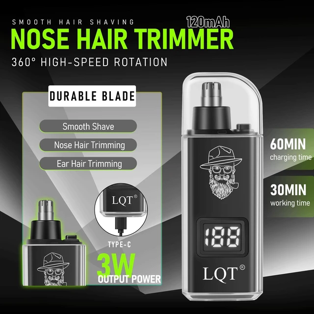 Alt view image 6 of 7 - LQT Hair Clippers for Men 2 in 1 Beard and Mustache Trimmer for Men T Liners Trimmers Electric Cordless Nose and Ear Hair Trimmer Grooming Kit with Bag, to Son Husband Father Men's Gifts