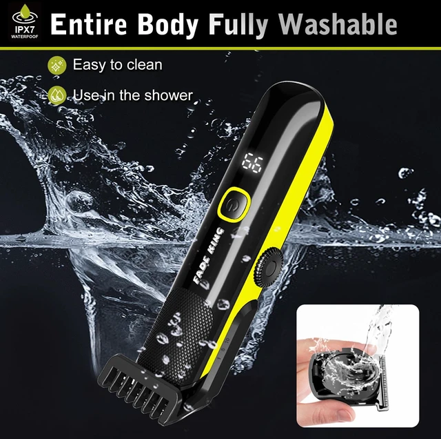 Alt view image 5 of 7 - FADEKING Beard Trimmer for Men, Professional Hair Trimmer, Waterproof Electric Beard Trimmer Razor for Nose, Body, Face & Mustache, Cordless Hair Clippers, Grooming Gifts for Men (Yellow)
