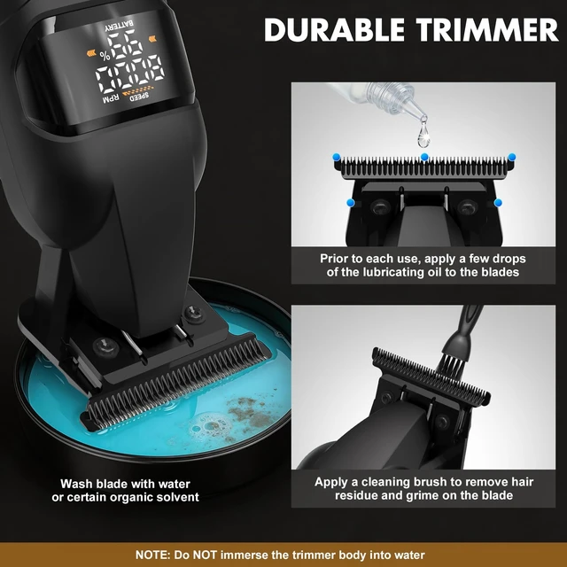Alt view image 7 of 7 - GenTant Zero Gap Trimmer for Men, Trimmers for Barbers, T Liners Clippers | Zero Gap DLC T-Blade Beard Trimmer, LCD Battery Display, 8000RPM Cordless Detailer, 180-Min Runtime, Type-C, Gifts for Men