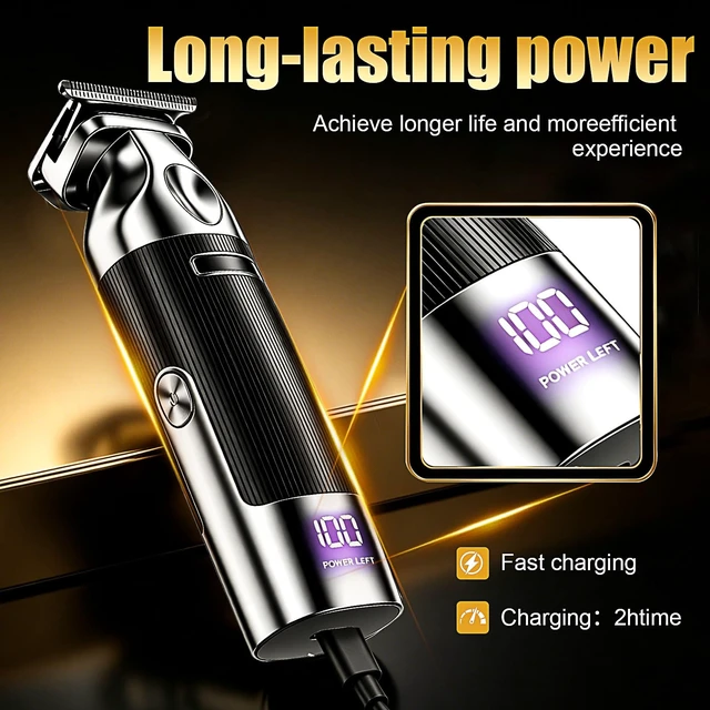 Alt view image 5 of 7 - Audoc 6 in 1 Beard Trimmer for Men Rechargeable with LED Display | IPX6 Waterproof Wet/Dry, Magnetic Detachable Blades, Easy Cleaning, Mustache Hair Clipper Set
