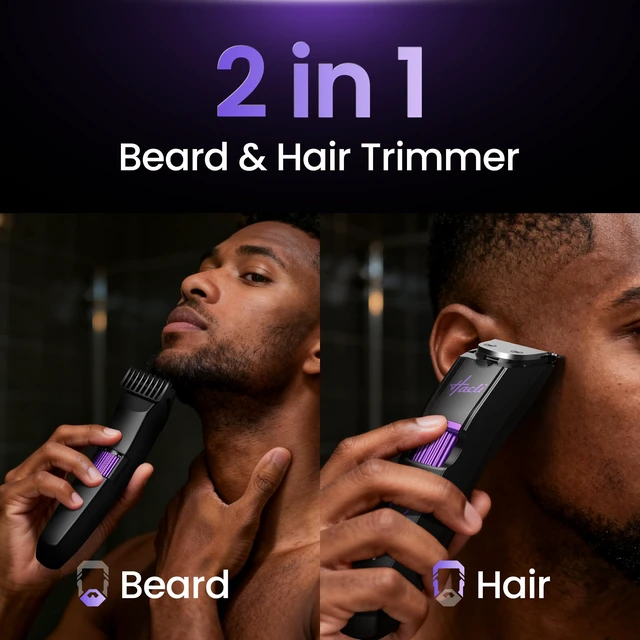 Alt view image 7 of 7 - HACLI Professional Beard Trimmer for Men - Cordless IPX7 Waterproof, Precision Dial with 20 Adjustable Length Settings, Wet/Dry Use, 80 Min Runtime, Premium Facial Hair Groomer, Gift for Dad & Husband