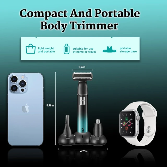 Alt view image 7 of 7 - VGR 628 Cordless Beard Trimmer for Men with Zero-Gap T-Blade | 600mAh battery; 60min runtime; USB rechargeable; 3 guide combs; cleaning brush; charging cable