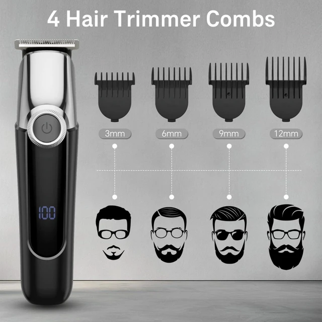 Alt view image 6 of 7 - SilkGlow Beard Trimmer for Men, 5-in-1 Waterproof Electric Razor, Black | 5 Interchangeable Heads, USB-C Rechargeable Cordless, Face, Body, Nose, Ear Trimming, Wet and Dry Use, Travel Lock
