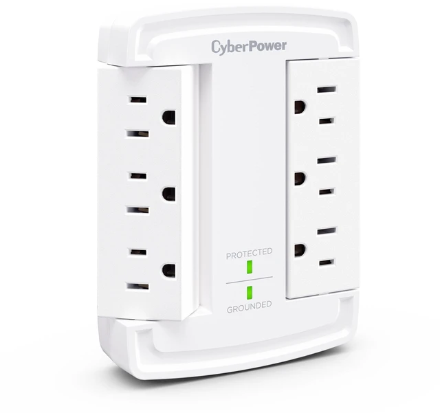Main image of CyberPower CSB6WS Essential Surge Protector | 6 Swivel Outlets, 1800J, WallTap Design, EMI/RFI Filtering, Home/Office Protection