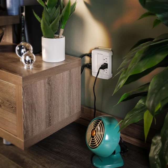 Alt view image 6 of 7 - CyberPower CSB6WS Essential Surge Protector | 6 Swivel Outlets, 1800J, WallTap Design, EMI/RFI Filtering, Home/Office Protection