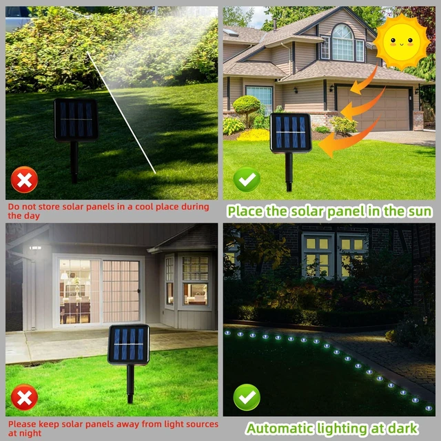 Alt view image 7 of 7 - BYIZO 30 LED Solar Ground Lights Outdoor, Waterproof Solar Pathway Lights, LED Landscape Lighting for Garden, Patio, Driveway, Walkway - White