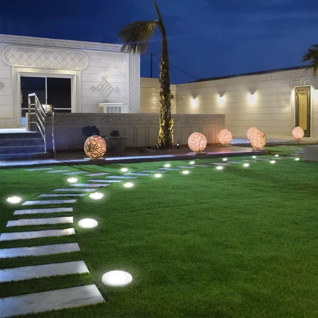 Alt view image 6 of 7 - NFESOLAR Solar Ground Lights Outdoor with 16 LEDs White 16 Pack | IP65 Waterproof, Stainless Steel Shell, Wire-Free, Easy to Use for Outdoor Garden Yard Lawn Pathway Walkway