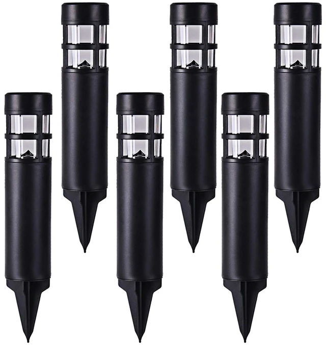 Main image of SUNWIND Solar Garden Lights Outdoor LED Bollard Solar Powered Path Lighting for Patio Pathway Backyard Lawn Landscaping (Black-6 Pack)