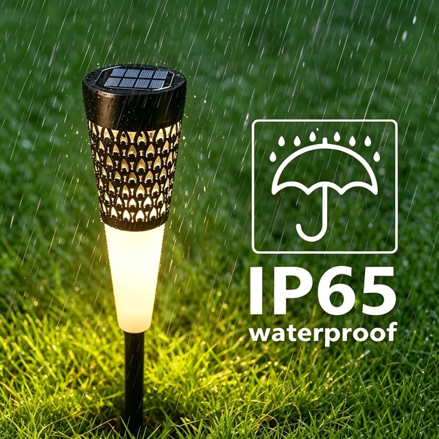 Alt view image 5 of 7 - Toodour Solar Lights Outdoor Garden, 4 Pack Solar Pathway Lights Waterproof | Auto On/Off, Outdoor for Halloween Garden Yard Patio Walkway Driveway Landscapes Lawn (Warm White)