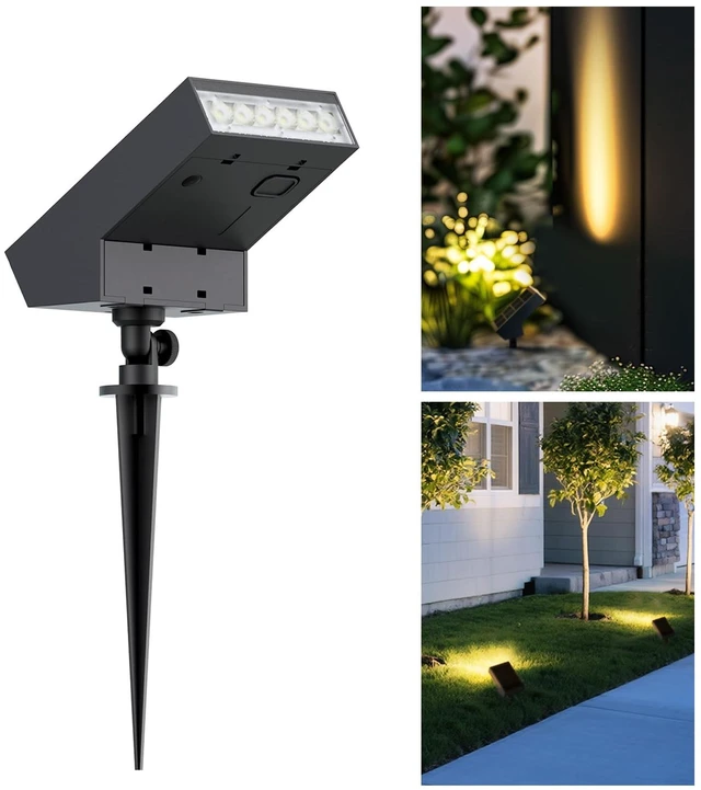 Main image of SOTTLOT Solar Spot Light Outdoor,3000K Solar Yard Light, Metal Ground Spike | 4 Working Modes, 500LM Solar Lawn Light, IP65 Waterproof Solar Walkway Light for Landscape Garden, Patio, Backyard, 1pcs