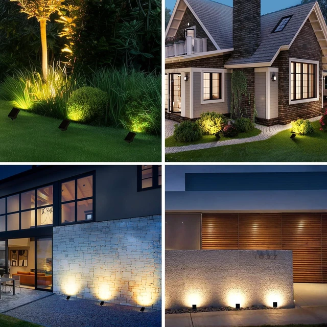 Alt view image 7 of 7 - SOTTLOT Solar Spot Light Outdoor,3000K Solar Yard Light, Metal Ground Spike | 4 Working Modes, 500LM Solar Lawn Light, IP65 Waterproof Solar Walkway Light for Landscape Garden, Patio, Backyard, 1pcs