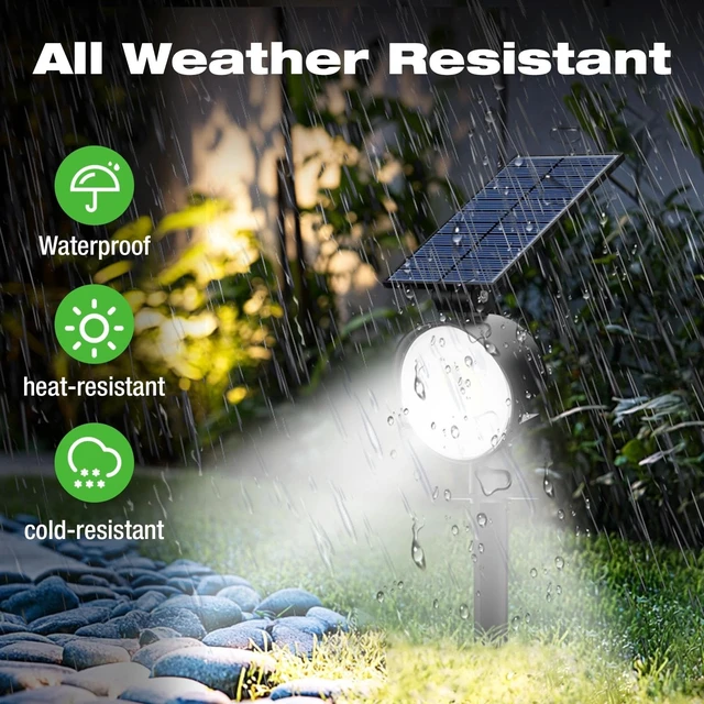 Alt view image 3 of 7 - nipify Solar Spot Lights Outdoor Waterproof, 3 CCT Landscape Spotlights | 4 Pack/2 Brightness, Adjustable Solar Panels, Auto On/Off, Uplights Lighting for Outside Garden Yard Trees Walkway Pathway