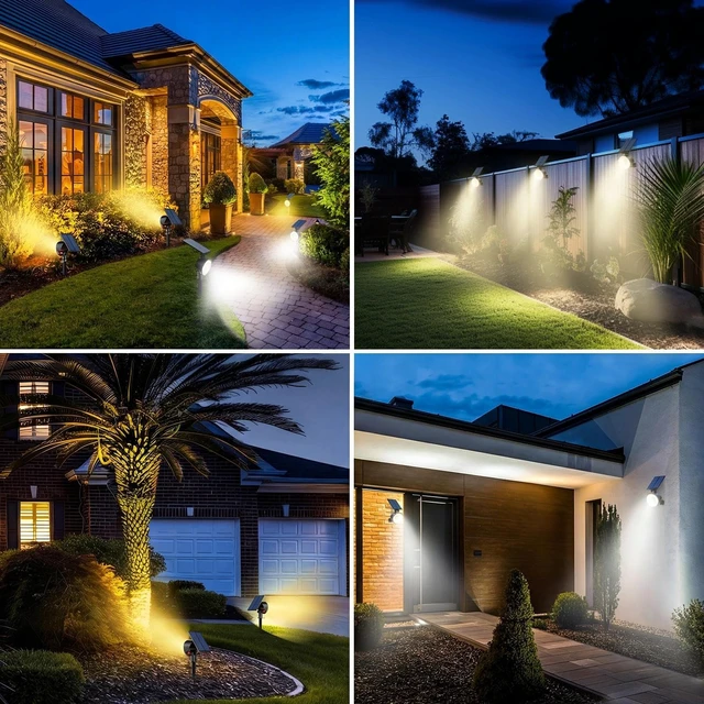 Alt view image 6 of 7 - nipify Solar Spot Lights Outdoor Waterproof, 3 CCT Landscape Spotlights | 4 Pack/2 Brightness, Adjustable Solar Panels, Auto On/Off, Uplights Lighting for Outside Garden Yard Trees Walkway Pathway