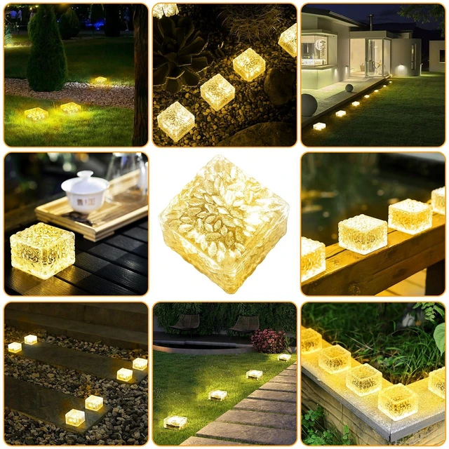 Alt view image 6 of 7 - JKIMK Solar Brick Lights Outdoor Solar Lights Outdoor Waterproof Patio | Patio Clearance Garden Decor for Outside 6 Packs for Patio,Yard,Walkway,Pathway Decor