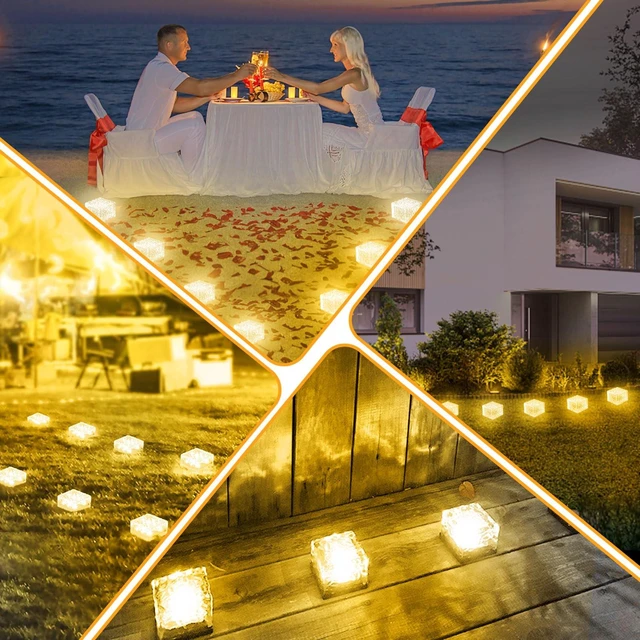 Alt view image 5 of 7 - JKIMK Solar Brick Lights Outdoor Solar Lights Outdoor Waterproof Patio | Patio Clearance Garden Decor for Outside 6 Packs for Patio,Yard,Walkway,Pathway Decor