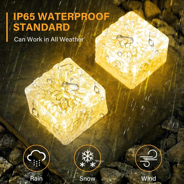 Alt view image 4 of 7 - JKIMK Solar Brick Lights Outdoor Solar Lights Outdoor Waterproof Patio | Patio Clearance Garden Decor for Outside 6 Packs for Patio,Yard,Walkway,Pathway Decor