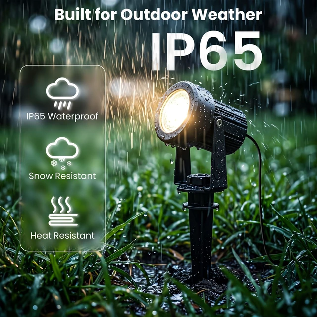 Alt view image 5 of 7 - LINQELLY Solar Spotlights Outdoor Waterproof, Warm White Landscape Lights | Decorative Solar Spot Lighting for Garden, Yard, Pathway, Lawn, Poolside, Party, 2-in-1 Mounted (Warm White, 1 Pack)