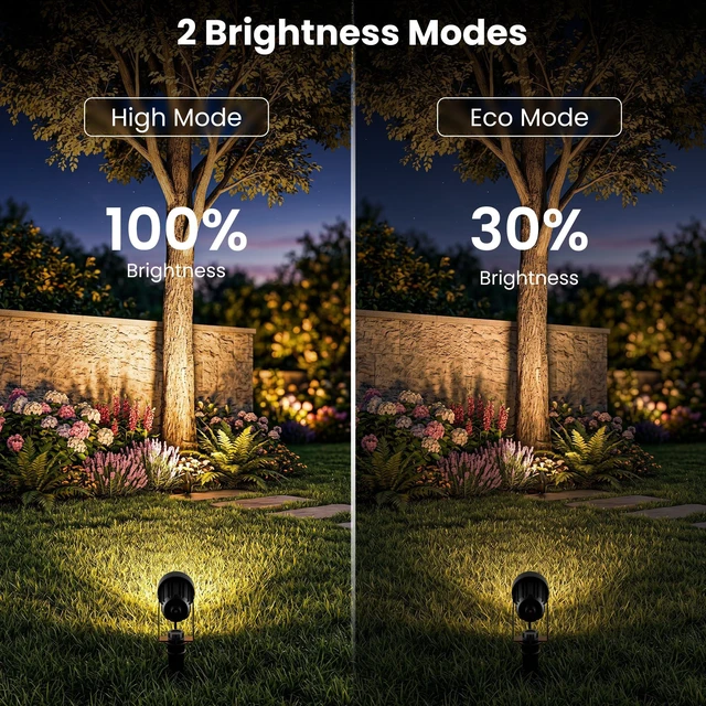Alt view image 4 of 7 - LINQELLY Solar Spotlights Outdoor Waterproof, Warm White Landscape Lights | Decorative Solar Spot Lighting for Garden, Yard, Pathway, Lawn, Poolside, Party, 2-in-1 Mounted (Warm White, 1 Pack)