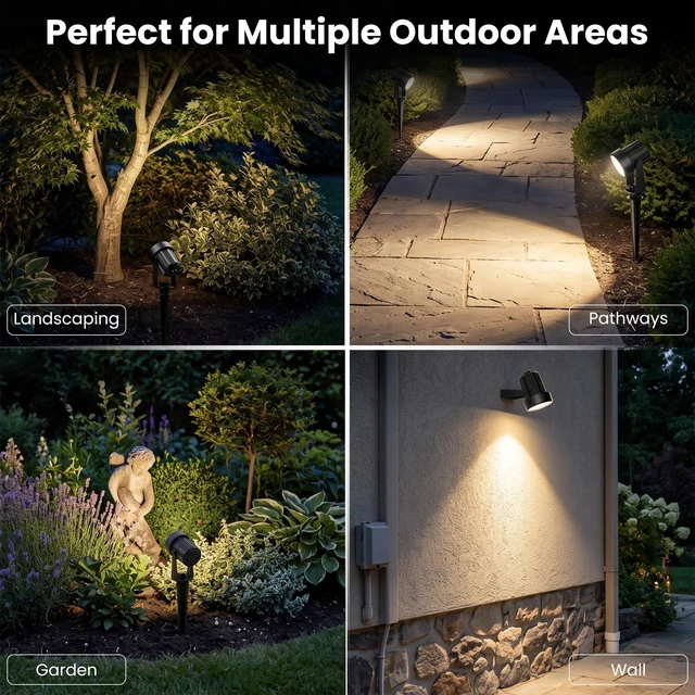 Alt view image 7 of 7 - LINQELLY Solar Spotlights Outdoor Waterproof, Warm White Landscape Lights | Decorative Solar Spot Lighting for Garden, Yard, Pathway, Lawn, Poolside, Party, 2-in-1 Mounted (Warm White, 1 Pack)