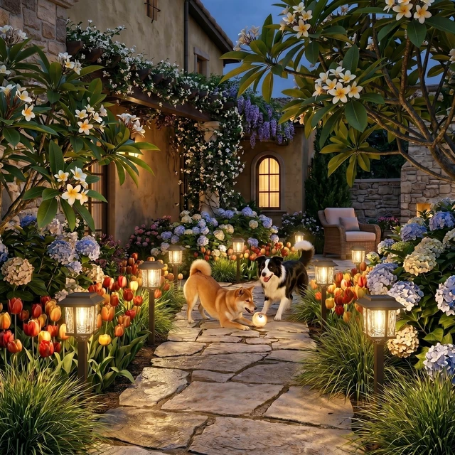 Alt view image 7 of 7 - XMCOSY+ Solar Pathway Lights Outdoor 4 Pack, Warm White Solar Garden Lights | IP65 Waterproof, 2-Tone Stainless Steel & Glass, LED Edison Glow Landscape Lighting for Walkway Yard Patio Driveway Decor