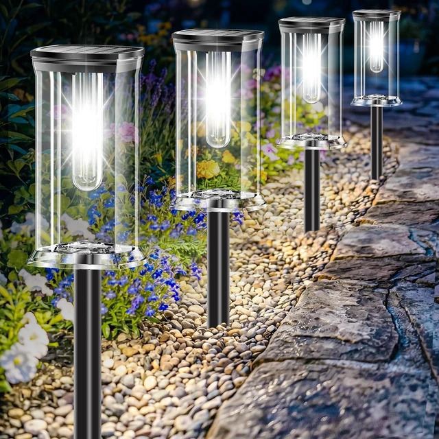 Main image of MAOKOT Solar Lights Outdoor, 12 Pack Led Solar Garden Lights Waterproof, Auto On/Off Small Size Outdoor Solar Lights for Patio, Driveway, Yard, Walkway, Pathway Landscape Lighting, White