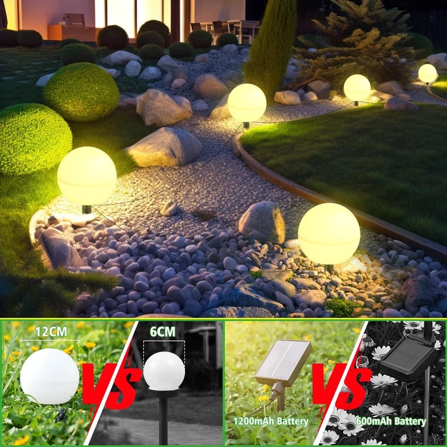 Alt view image 5 of 7 - Auidum Solar Lights Outdoor Waterproof Decorations, 5 Pack Solar Globe Lights for Outside Color Changing Solar Garden Landscape Lights for Yard Patio Pathway Walkway Wedding Party Decor