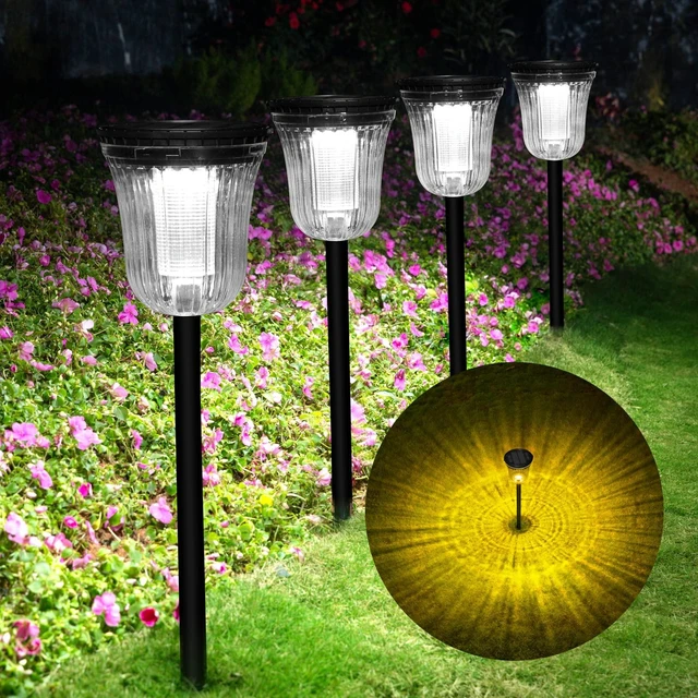 Main image of WTGEGF Solar Pathway Lights Outdoor Waterproof, 4 Pack Solar Garden Lights | 200LM Super Bright,Auto On/Off IP65 Waterproof 10-14 Hours Brightness Outdoor Solar Lights for Garden Yard Walkway Driveway