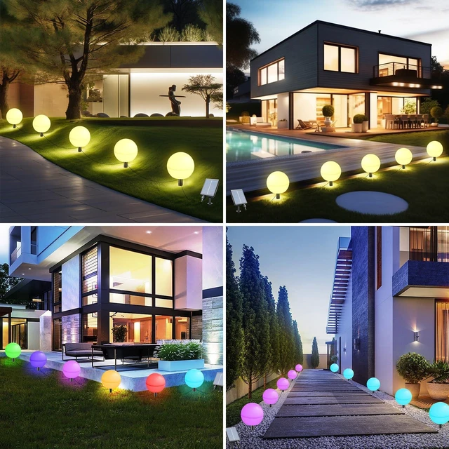 Alt view image 7 of 7 - Auidum Solar Lights Outdoor Waterproof Decorations, 5 Pack Solar Globe Lights for Outside Color Changing Solar Garden Landscape Lights for Yard Patio Pathway Walkway Wedding Party Decor