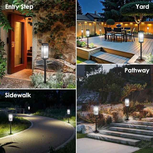 Alt view image 2 of 7 - ELECLINK Solar Lights Outdoor Pathway, Upgraded 4 Pack | Waterproof Garden Light, Bright Up to 12 Hrs Auto On/Off Solar Light for Yard Patio Lawn Path Walkway Driveway Sidewalk
