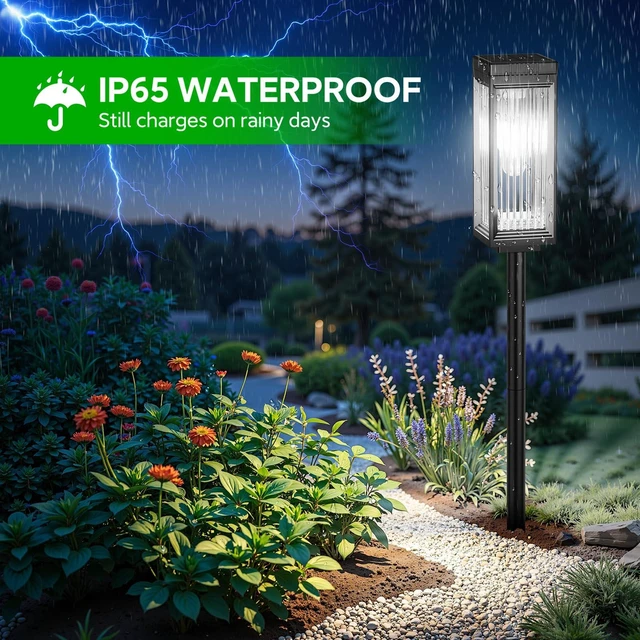 Alt view image 3 of 7 - ELECLINK Solar Lights Outdoor Pathway, Upgraded 4 Pack | Waterproof Garden Light, Bright Up to 12 Hrs Auto On/Off Solar Light for Yard Patio Lawn Path Walkway Driveway Sidewalk