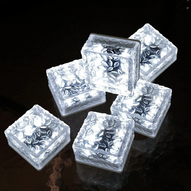 Main image of Solar Brick Lights Outdoor Waterproof Small Solar Lights 6 Packs | Bricks for Landscaping Outdoor Decor for Fence Pathway Path Patio Balcony Outside Garden Bricks Decorations