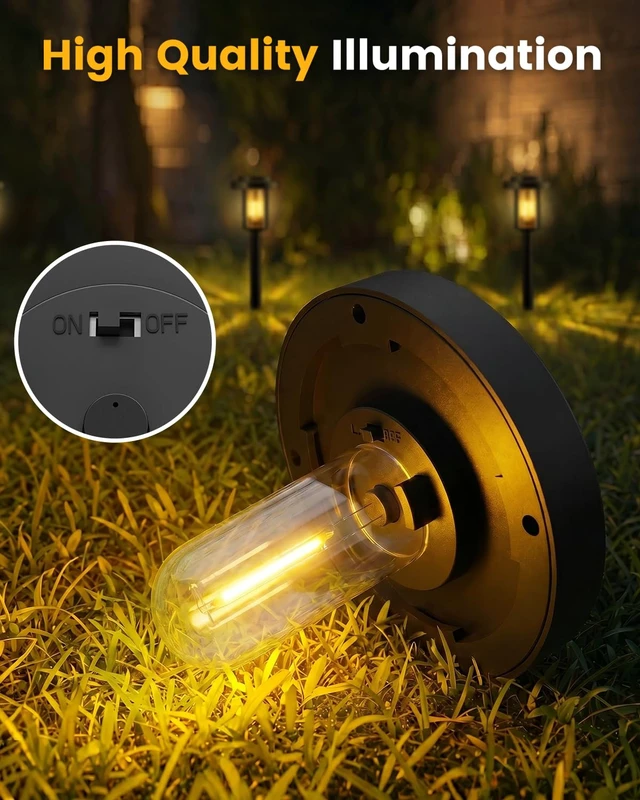 Alt view image 2 of 7 - HMDecor Solar Pathway Lights, 8 Pack Solar Light Outdoor IP65 Waterproof | Garden Lights Solar Powered, Outside Decor Landscape Lighting for Yard, Path, Driveway, Walkway (Warm White)